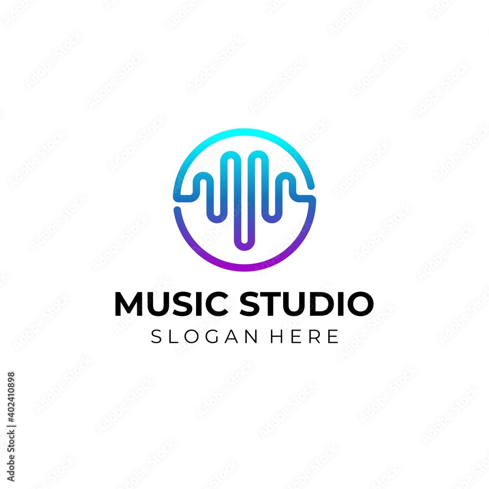 Letter M logo designs concept vector. Sound wave music icon logo template isolated on white background Letter M logo designs concept vector. Sound wave music icon logo template isolated on white background