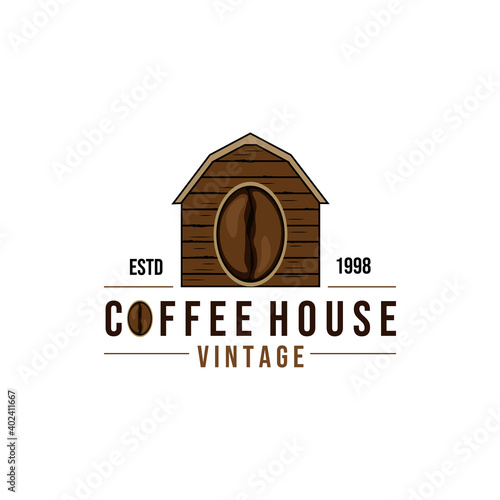 coffee house vintage vector logo illustration design
