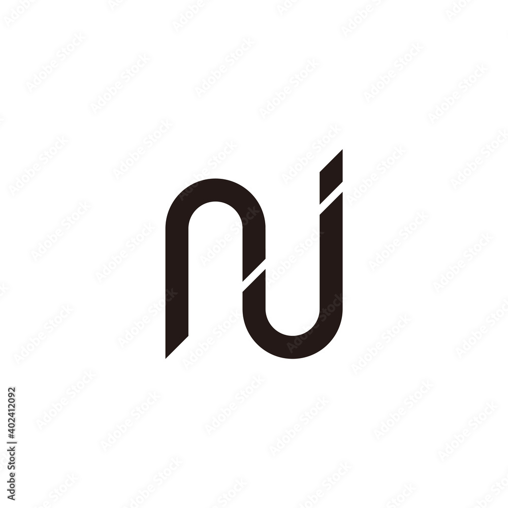 simple curves letter nj line geometric logo vector simple curves letter nj line geometric logo vector