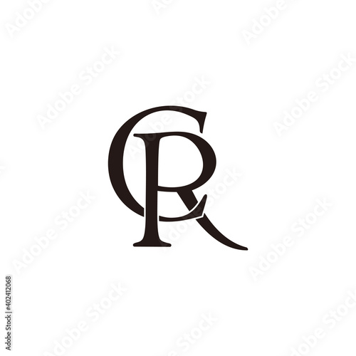 letter cr simple linked overlap flat design logo vector