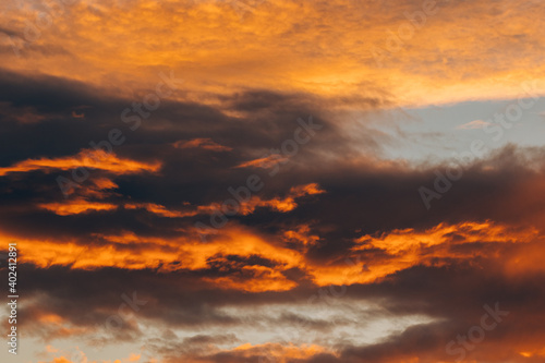 Clouds moving over city and sea sunrise