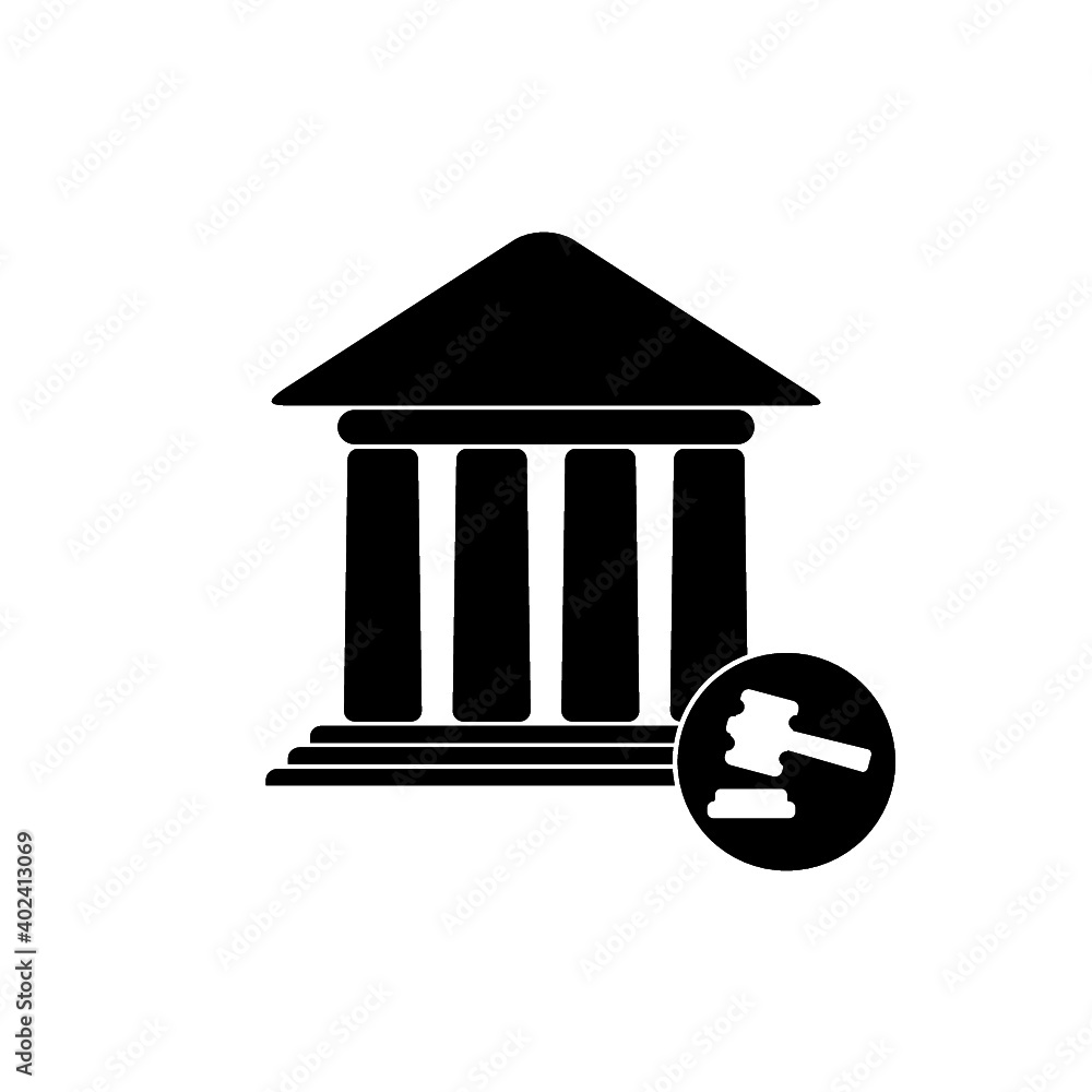 Courthouse icon isolated on white background Courthouse icon isolated on white background