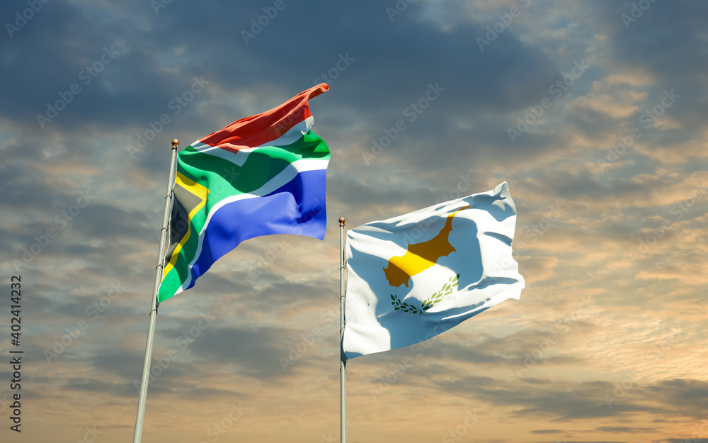 Flags of SAR African and Cyprus. Flags of SAR African and Cyprus.