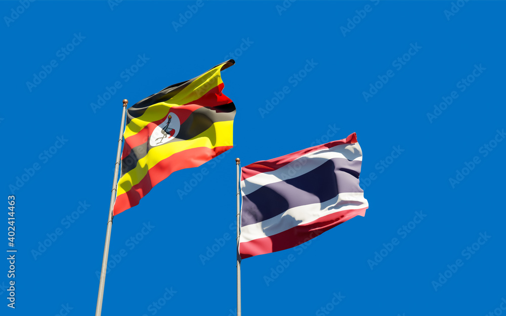 Flags of Uganda and Thailand. Flags of Uganda and Thailand.