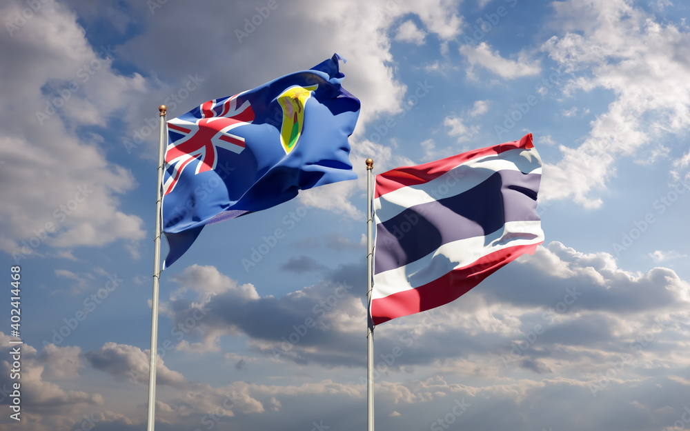 Flags of Turks and Caicos Islands and Thailand. Flags of Turks and Caicos Islands and Thailand.