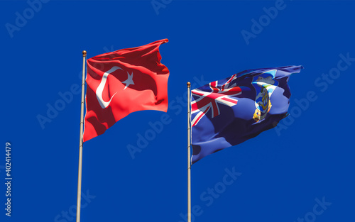 Flags of Falkland Islands and Turkey.