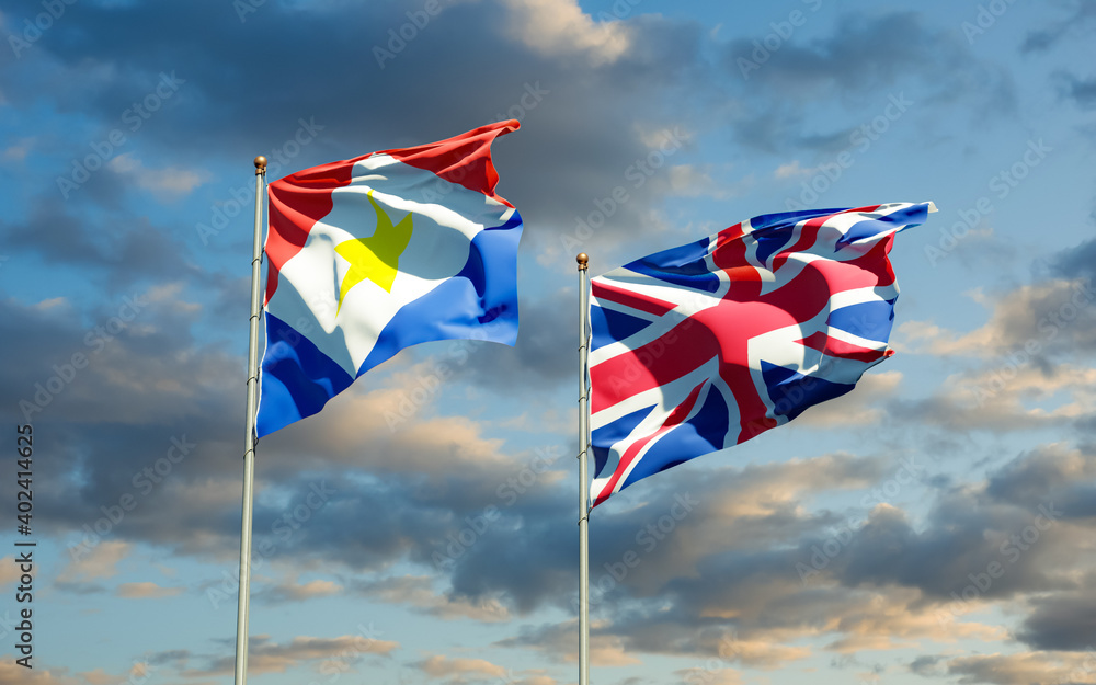 Flags of Saba and UK British.