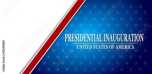 USA Presidential Inauguration Day on January 20th 2021 vector banner with USA flag
