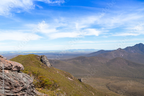 View into the Valley of the Sirtling Range Nationalpark close to Albany in Western Australia from Mt. Trio