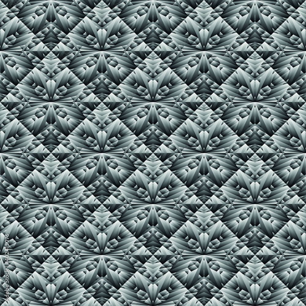 Fototapeta premium Geometric seamless pattern, abstract black and white background, vector texture.