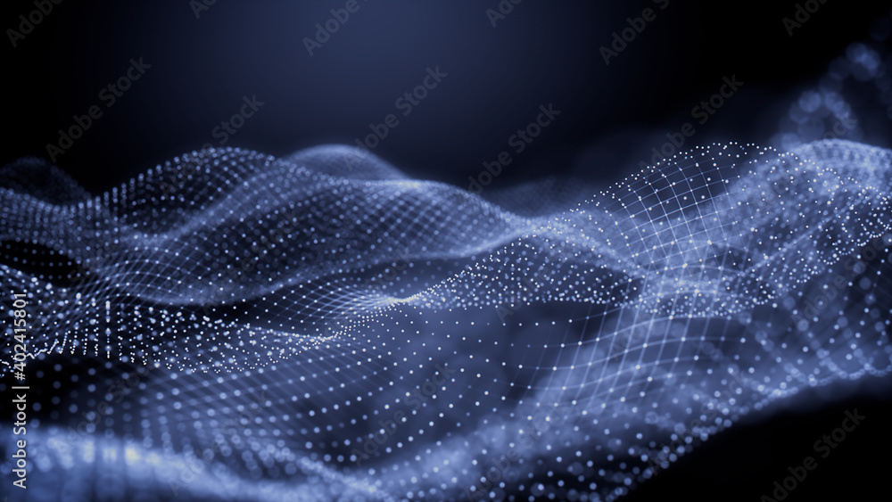 Big Data Vizualisation concept. Information represented as a High Tech Futuristic Particle Network. Abstract background. 3D render Big Data Vizualisation concept. Information represented as a High Tech Futuristic Particle Network. Abstract background. 3D render