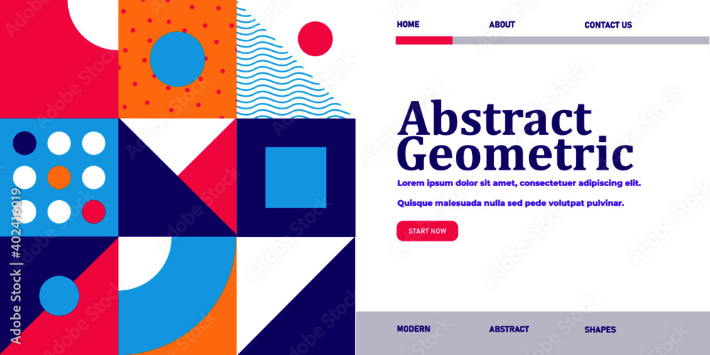 Website template design and landing page background. Vector ...