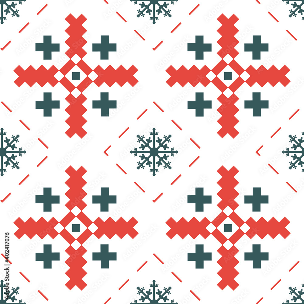 Obraz premium Towel with ornament, called rushnyk in vector. Embroidered good like handmade cross-stitch ethnic Ukraine pattern.