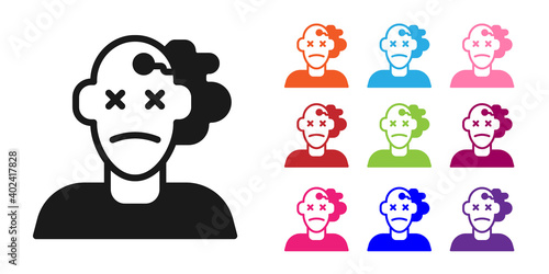 Black Murder icon isolated on white background. Body, bleeding, corpse, bleeding icon. Concept of crime scene. Set icons colorful. Vector.