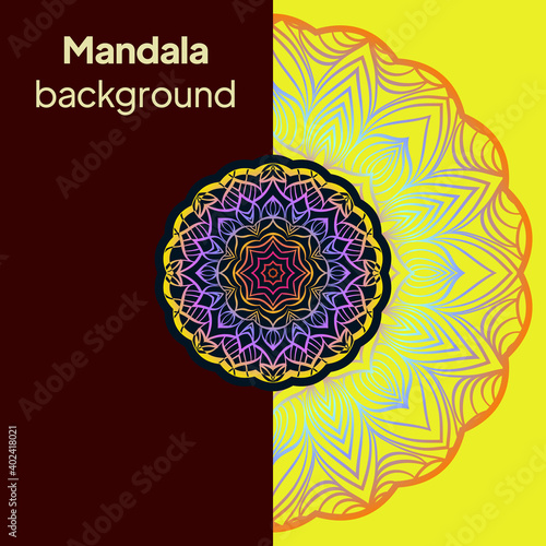 Cards or Invitations with tribal ethnic mandala ornament. For wedding, bridal, Valentine's day, greeting card or birthday invitation. Vector illustration