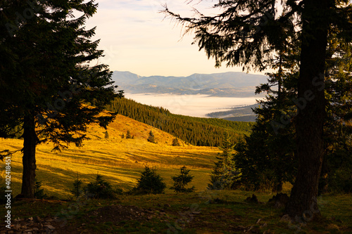 sunset in the mountains
