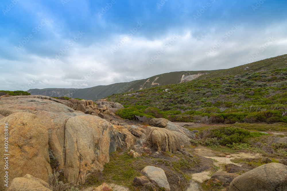 Naklejka premium Landscape in the Torndirrup National Park in the south off Albany in Western Australia