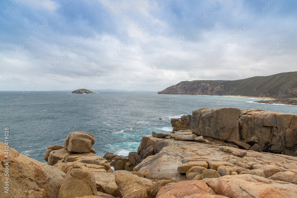 Landscape in the Torndirrup National Park in the south off Albany in Western Australia