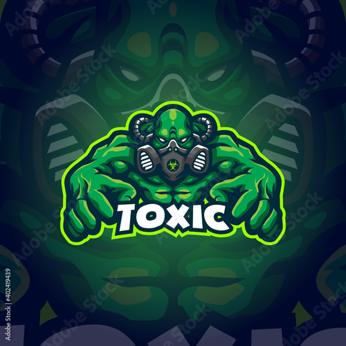 toxic mascot logo design vector with concept style for badge, emblem and tshirt printing.