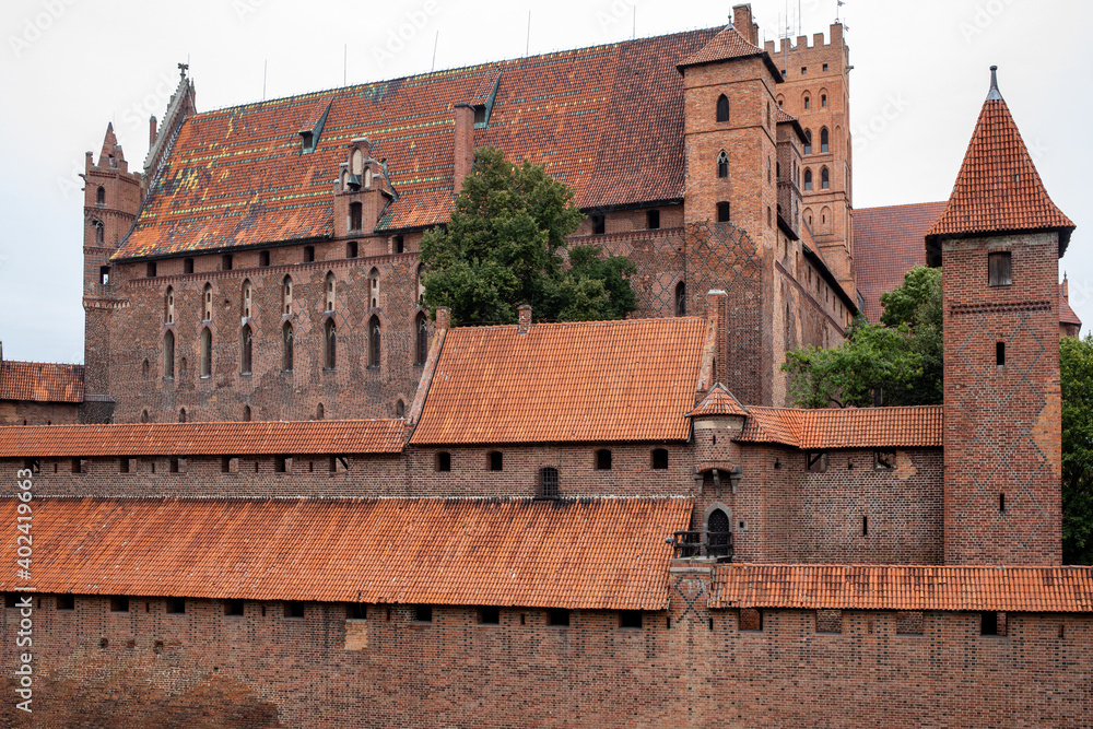 Malbork Castle, formerly Marienburg Castle, the seat of the Grand Master of the Teutonic Knights, Malbork, Poland Malbork Castle, formerly Marienburg Castle, the seat of the Grand Master of the Teutonic Knights, Malbork, Poland