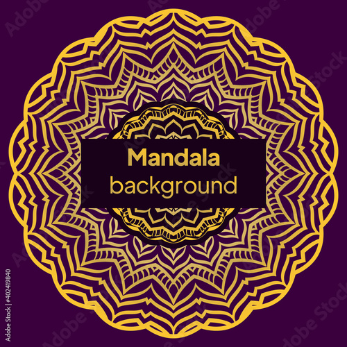 Yoga Card Template With Mandala Pattern. For Business Card, Fitness Center, Meditation Class. Vector Illustration.