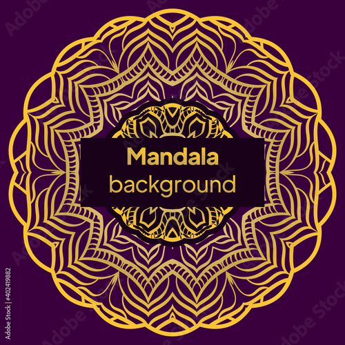Yoga Card Template With Mandala Pattern. For Business Card, Fitness Center, Meditation Class. Vector Illustration.