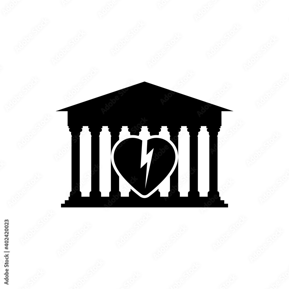 Obraz premium Divorce courthouse icon for web design isolated on white background