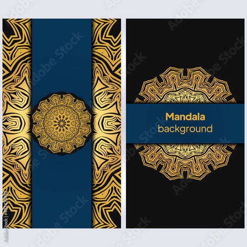 Design Vintage Cards With Floral Mandala Pattern And Ornaments. Vector Illustatration.