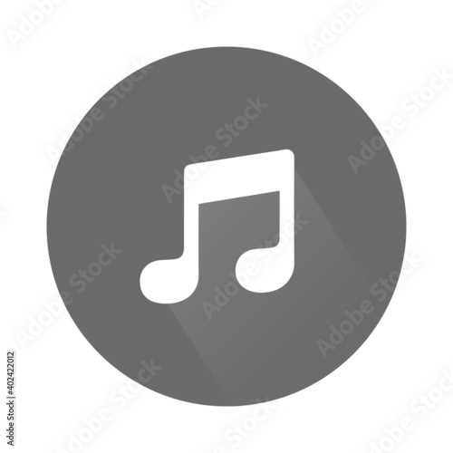 an icon music in grey circle