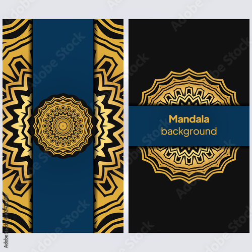 Design Vintage Cards With Floral Mandala Pattern And Ornaments. Vector Illustatration.