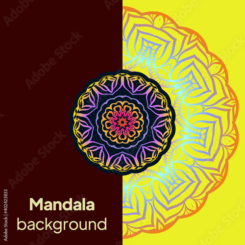 Luxury mandala background design for wedding invitation card cover. Vector illustration