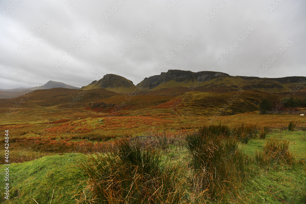 Typical autumn landscape of the desolate Skype Highlands in Scotland