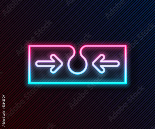 Glowing neon line Acne icon isolated on black background. Inflamed pimple on the skin. The sebum in the clogged pore promotes the growth of a bacteria. Vector.