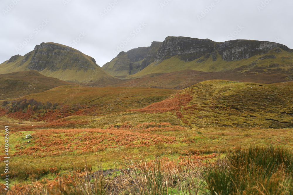 Typical autumn landscape of the desolate Skype Highlands in Scotland