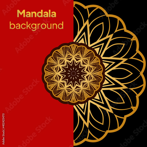 Yoga Card Template With Mandala Pattern. For Business Card, Fitness Center, Meditation Class. Vector Illustration.