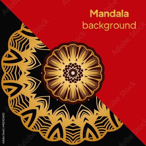Yoga Card Template With Mandala Pattern. For Business Card, Fitness Center, Meditation Class. Vector Illustration.