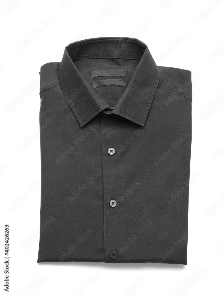Folded male shirt on white background Folded male shirt on white background