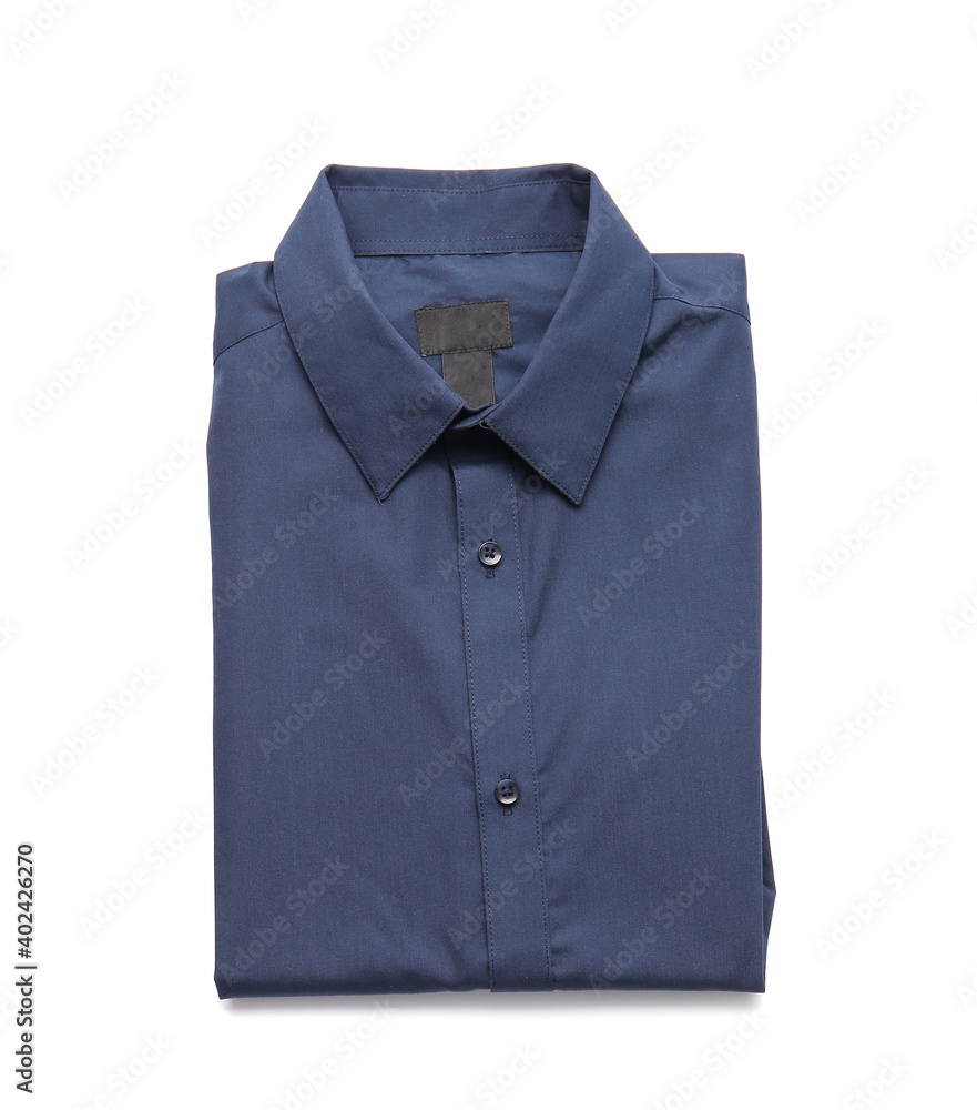 Folded male shirt on white background Folded male shirt on white background