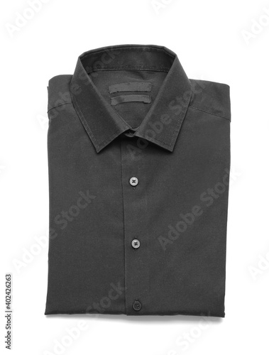 Folded male shirt on white background © Pixel-Shot