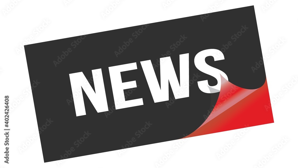 NEWS text on black red sticker stamp. NEWS text on black red sticker stamp.