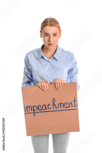 Protesting young woman on w...