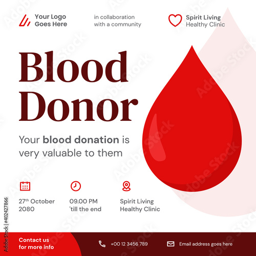blood donor poster design template