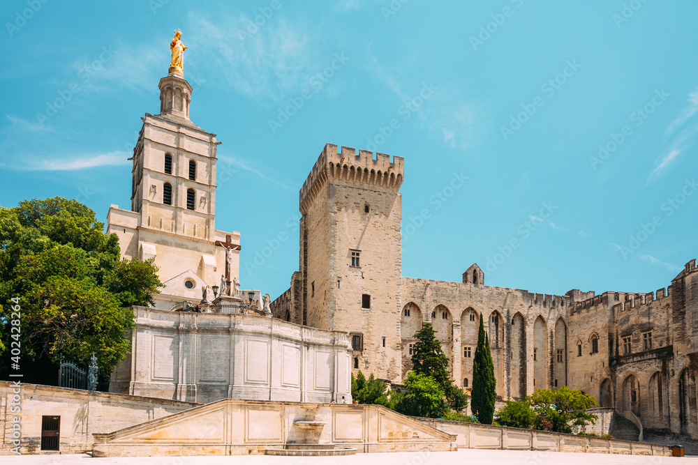 Saint-Benezet, Avignon, Provence, France. Popes Palace, Saint-Benezet, Avignon, Provence, France. Famous landmark.