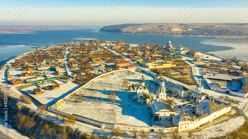 aerial view of the city sviyazhsk