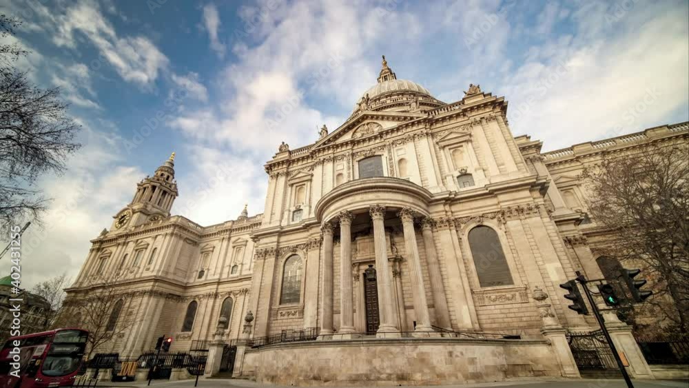 Time lapse of London’s St Paul’s Cathedral against dramatic sky- an iconic world famous London landmark Time lapse of London’s St Paul’s Cathedral against dramatic sky- an iconic world famous London landmark