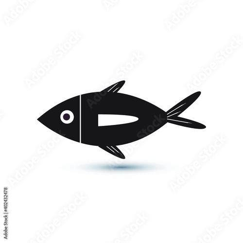 Fish icon vector. fish icon glyph style design. Eps10 vector illustration.