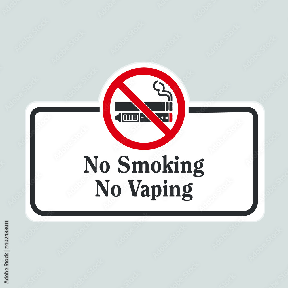 No Smoking, No Vaping sign. Eps 10 vector illustration. No Smoking, No Vaping sign. Eps 10 vector illustration.