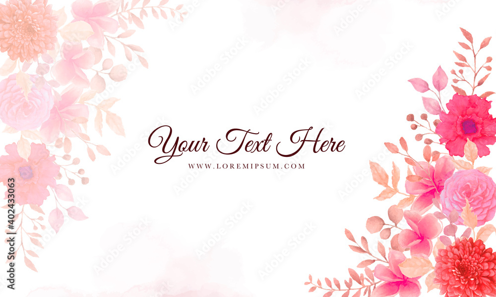 Beautiful pink flower background with burgundy leaves