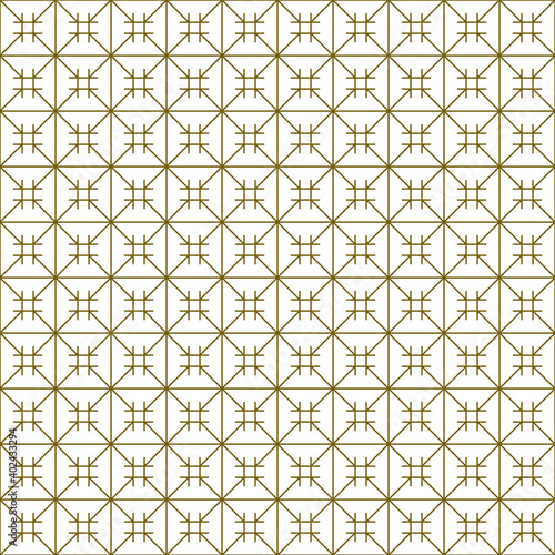 Seamless traditional Japanese ornament Kumiko.Golden color lines.
