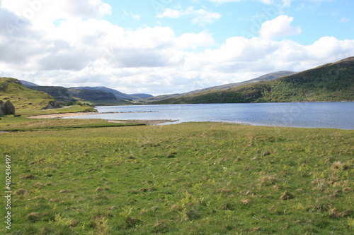 Beautiful scenery in Scotland with gras 
